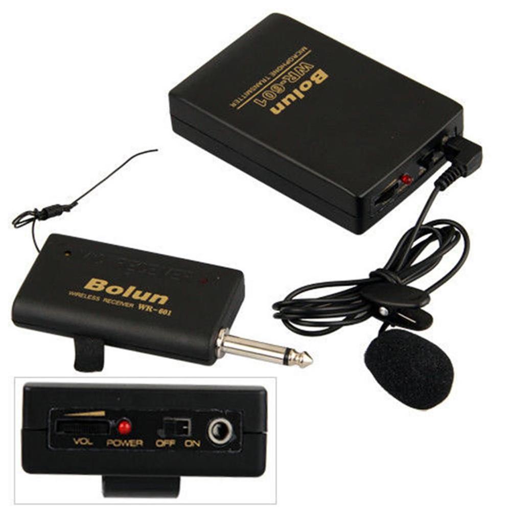 Wireless Microphone System with Transmitter &amp; Receiver Portable Clip-on Microphone for Teaching Public Speaking WR601