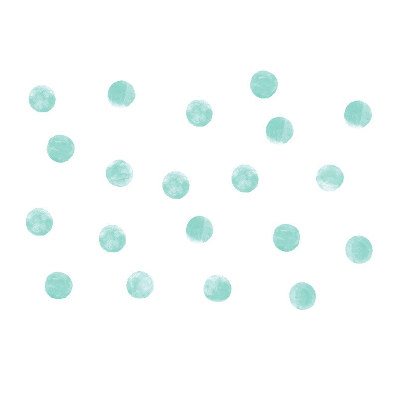 Watercolor Mint Green Wave Dot Stickers Children's Room Kindergarten Layout Wall Stickers: YY-H030-02