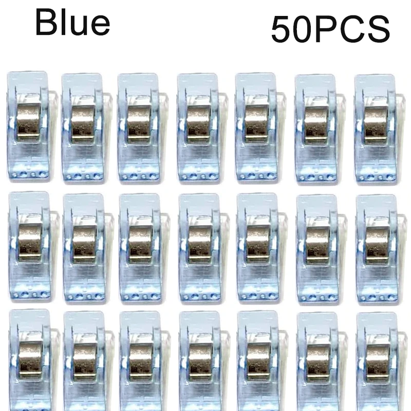 50PCS Multipurpose Sewing Colorful Plastic Craft Crocheting Knitting Safety Assorted Color Binding Clips Paper: antique silver