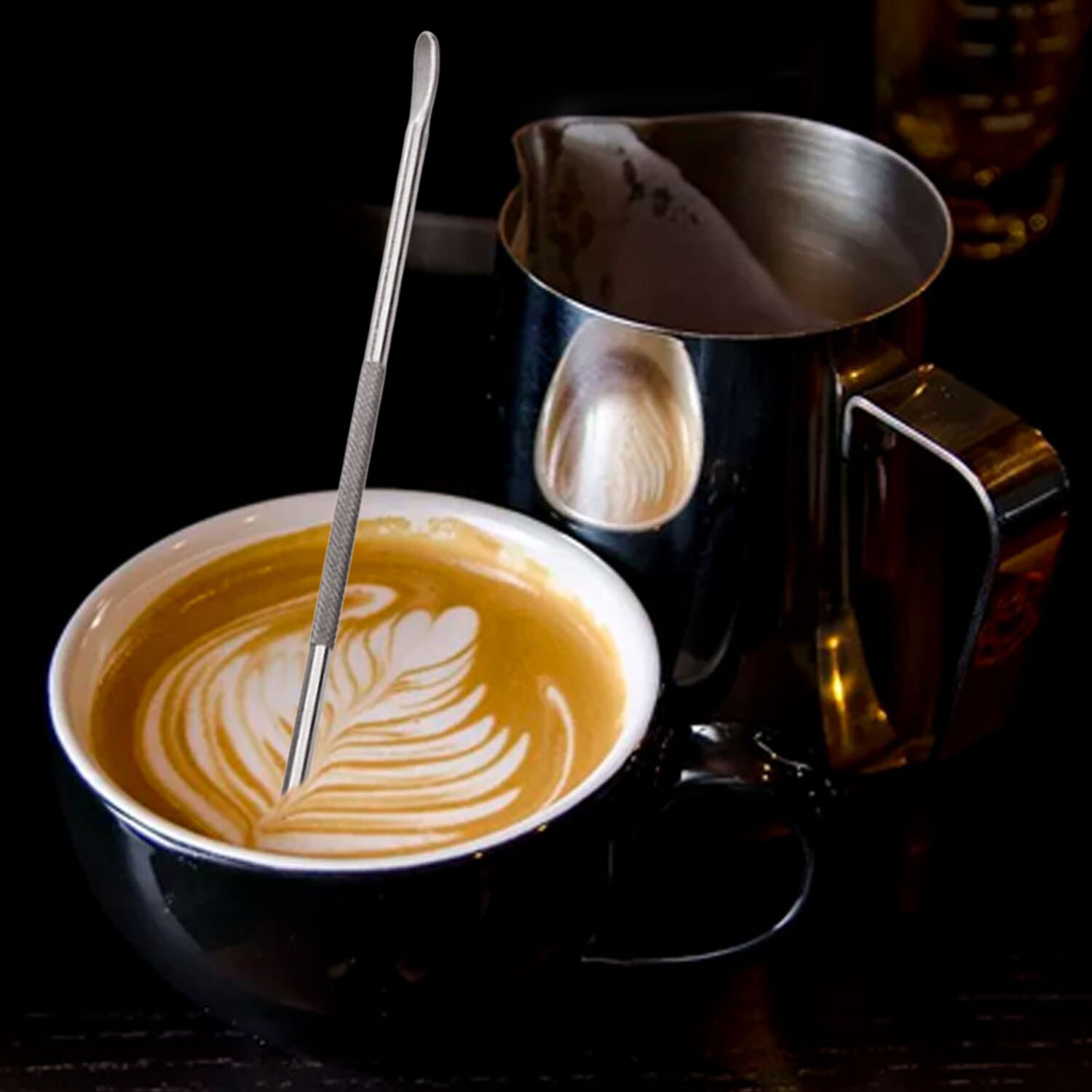 Behogar 600 ml 21 unzen Edelstahl Milch Aufschäumen Krug Krug mit Messung markieren Latte Kunst Kuli für Cappuccino Espresso, der