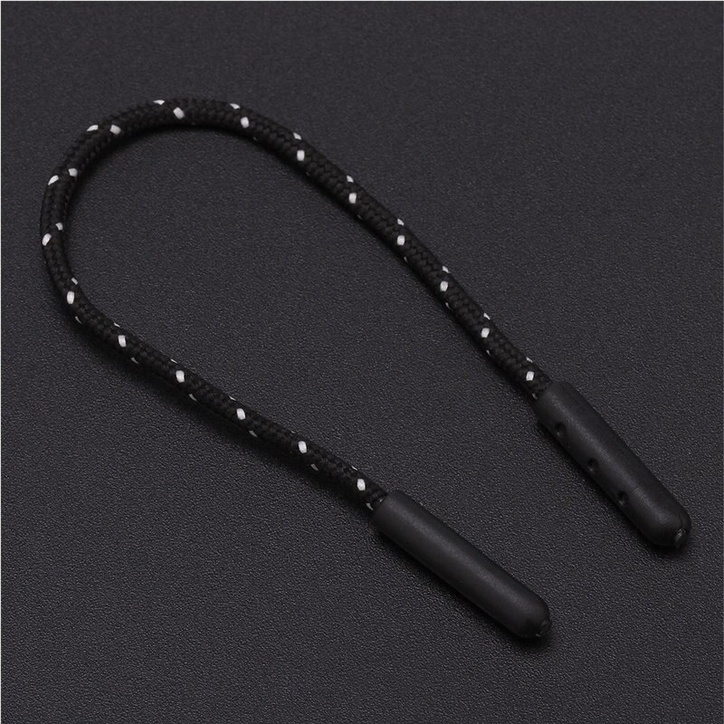 Tirette avec cordon de fermeture éclair, 50 pièces, moulage par injection, fermeture de remplacement, fermeture à glissière, veste, sac à dos, valise à vêtements: black