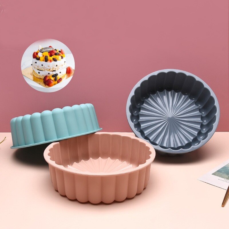 Charlotte Cake Pan Round Silicone Cakes Pan Sponge Flan Mold Strawberry Shortcake Baking Pan Silicone Molds
