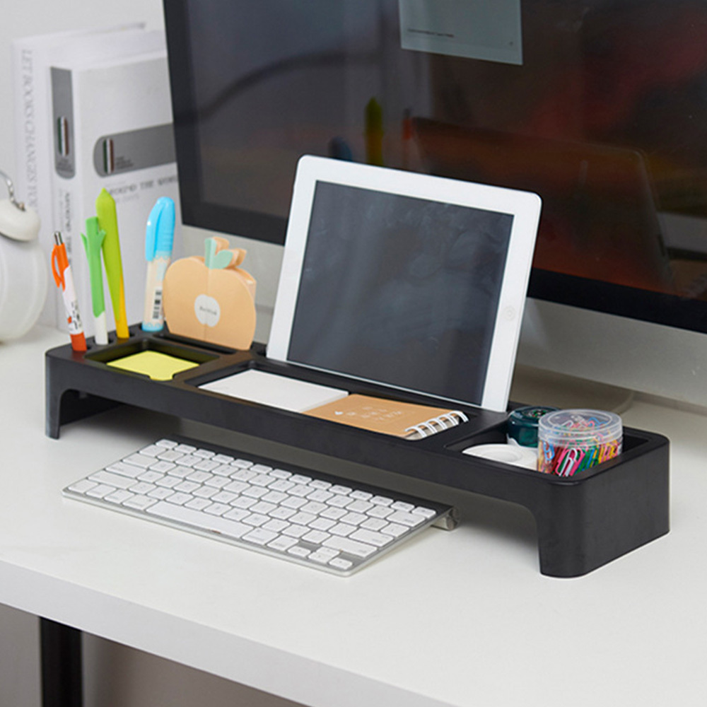 Plastic Desktop/stationary Organizer Table Storage Shelves Office Storage Organizer Computer Rack Keyboard Shelf For Phone