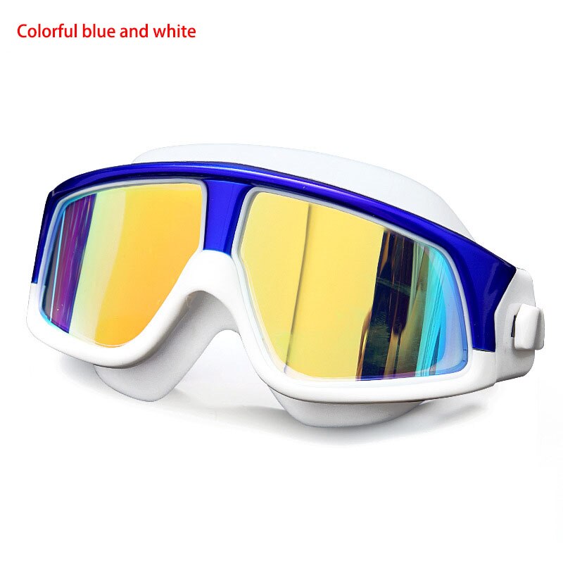 Swimming Glasses Myopia Goggles Waterproof Anti-fog Goggles with Diopters Sport Adjustable Reading for Women and Men Set Acetate: Blue White Flat