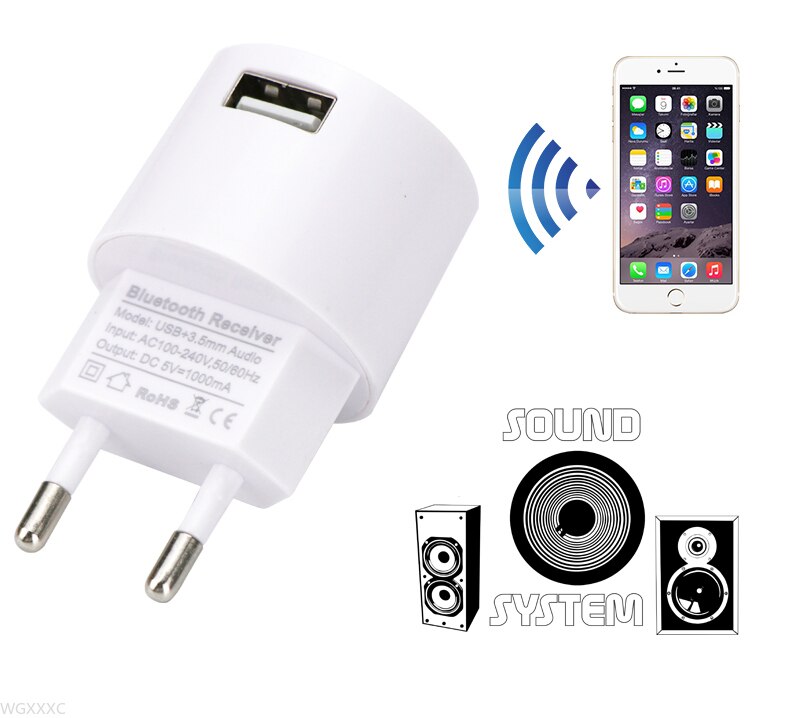 Ac 110V 220V Audio Adapter Usb Wall Charger Draadloze Bluetooth Ontvanger Adapter 3.5Mm Aux V5.0 Audio Muziek ontvanger Eu Us Plug