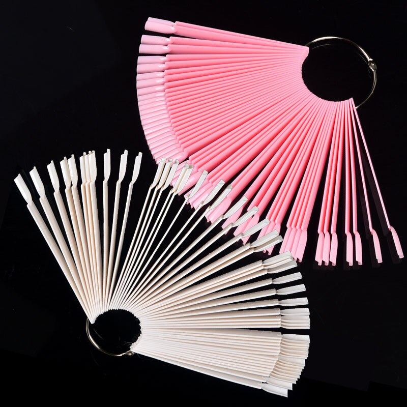 Tips voor valse nagels kleurenkaart oefendisplay gereedschap transparante witte gesp ring manicure nagelkunst gereedschap