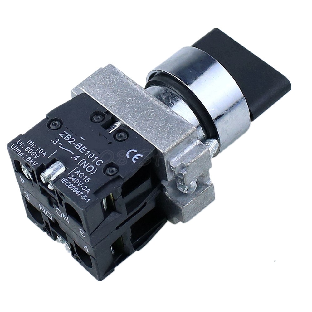 XB2-BD53C BD33C BD25C BD21C 22mm hole 3position selector switch spring reset knob 3 gear self reset 2 normal open
