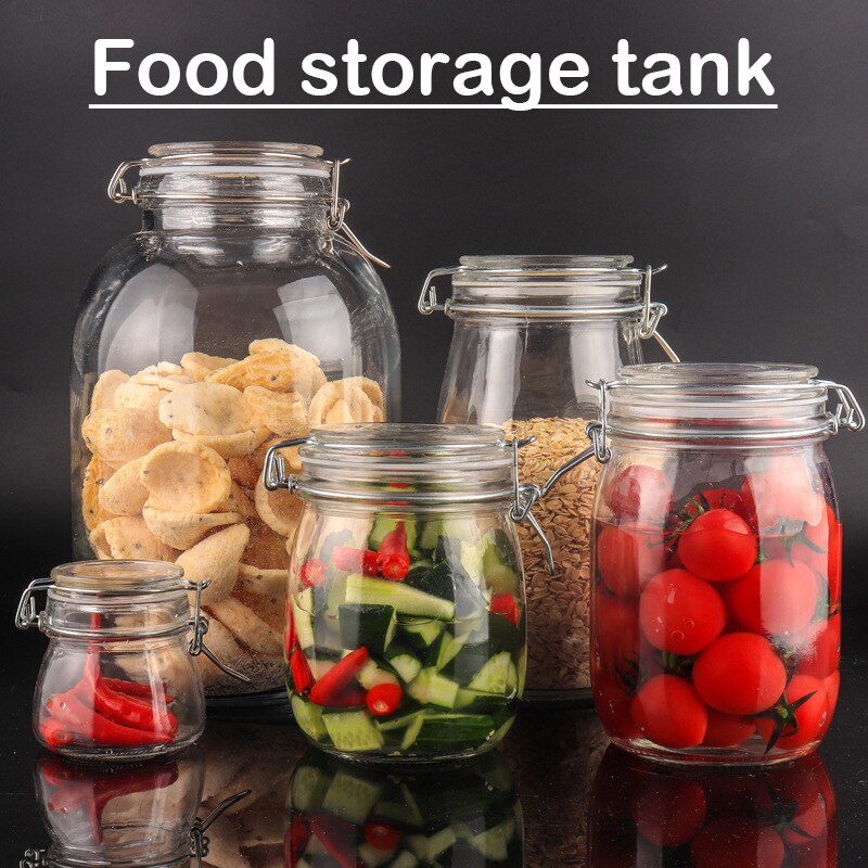 Glass Jars With Airtight Lids Mason Jars Glass Jars With Leak Proof Rubber Gasket Storage Jars With Hinged Lid for Home THIN889