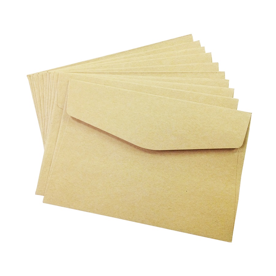 100 Stks/partij Eenvoudige Kraftpapier Envelop 160*110Mm Bruiloft Enveloppen Venster Kaart Envelop