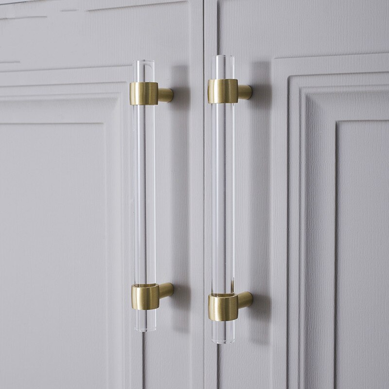 Poignée de porte en acrylique transparente, boutons pour armoire, commode, meuble de luxe, salle de bain, cuisine