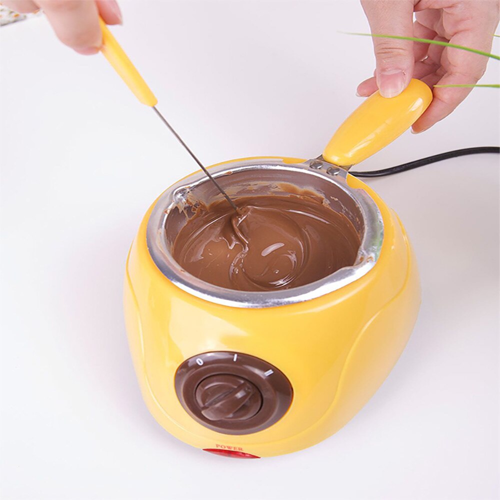 Stainless Chocolate Melting Pot Electric Fondue Melter Machine Set DIY Chocolate Tool EU Plug
