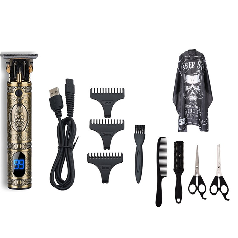 Usb Oplaadbare Tondeuse Elektrische Cordless Skelet Tondeuse Scheerapparaat Trimmer Mannen Kapper Haar Snijmachine 0Mm Scheermes: 13
