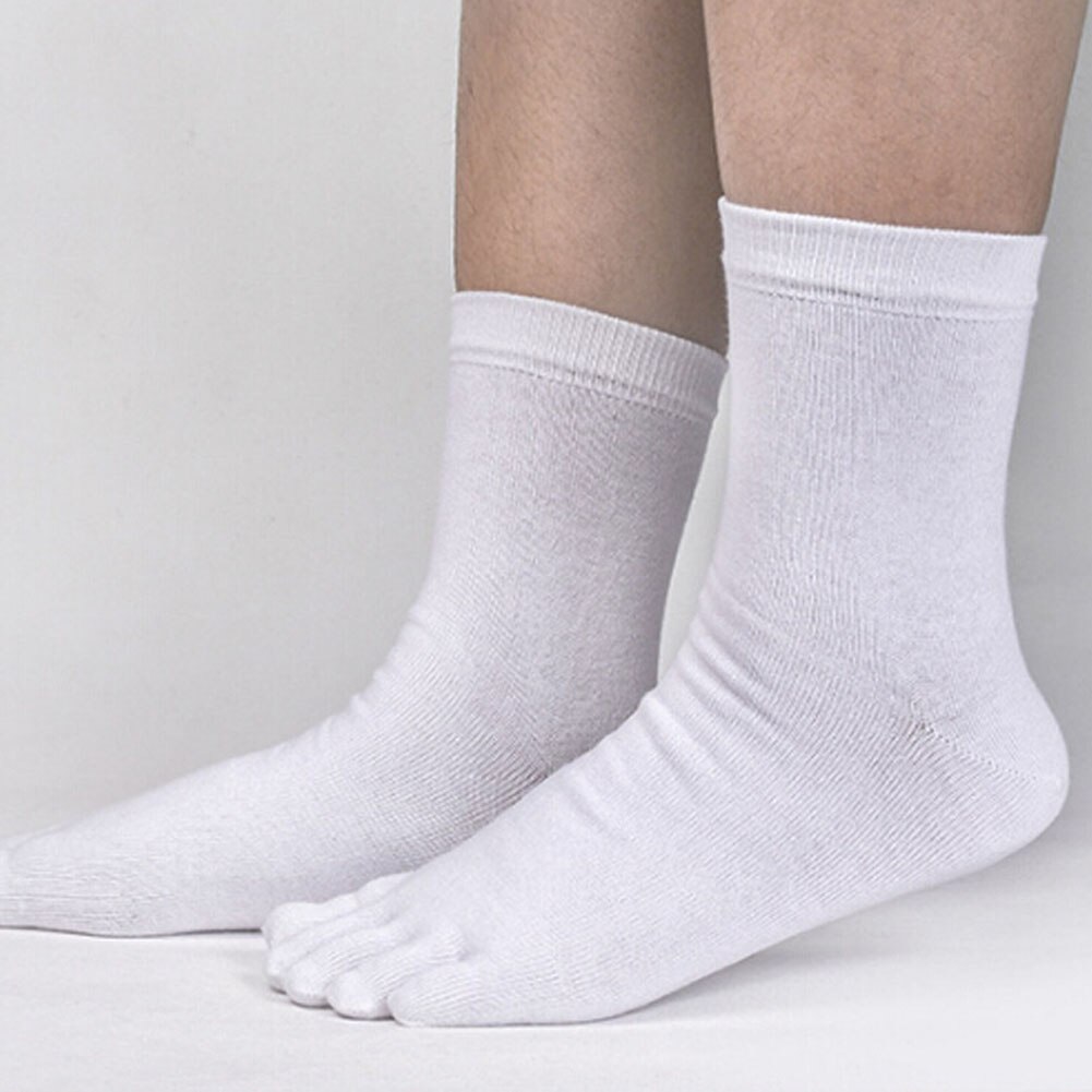 1 Paar Mens fünf Finger Antibacterial Deodorant Socken rein Baumwolle Sport Socken atmungsaktiv Schweiß Socke