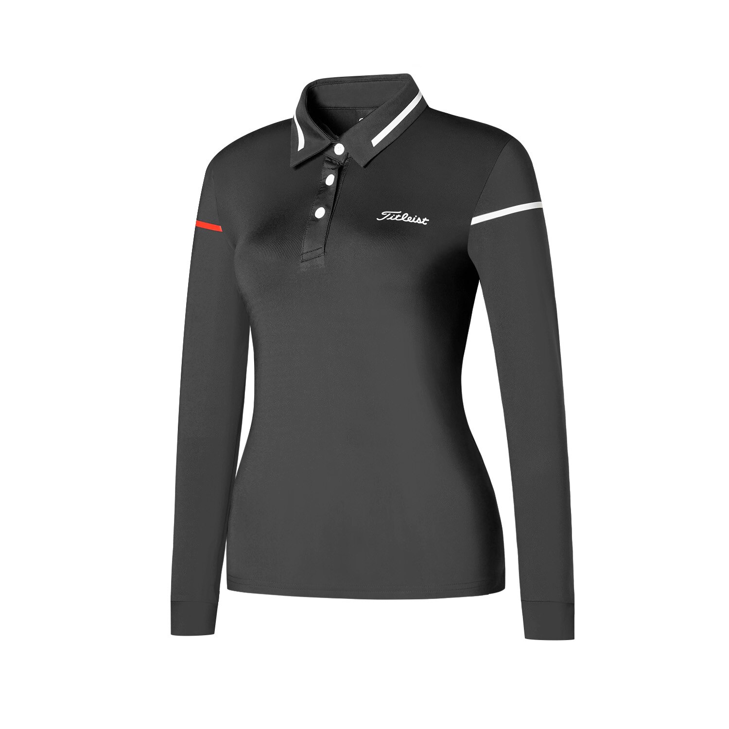 Otoño nueva camisa polo de manga larga de Golf para mujeres ropa deportiva de secado rápido ajustada elástica: Black / XXL