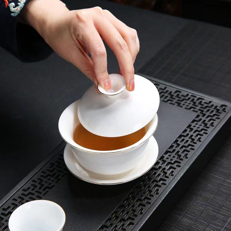 Tea Robiwl Ceramic White Porcelain Large Tea Bowl Heaven And ... – Vicedeal