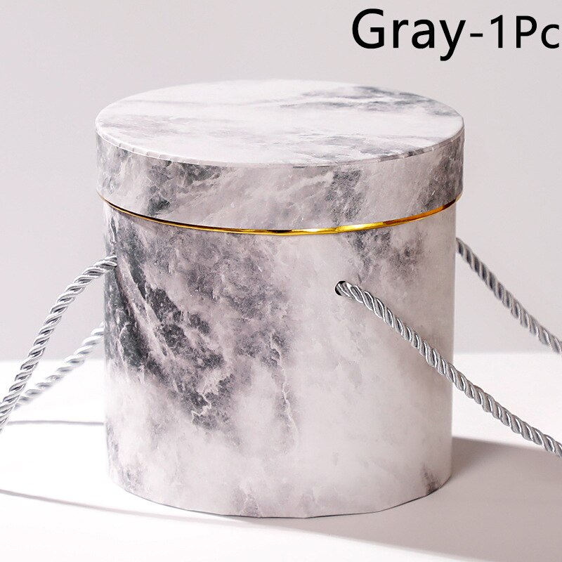 Ronde Bloemen Dozen Bloem Verpakking Papieren Zak Cadeau Opbergdoos Bloemist Boeket Bloem Verpakking Doos Met Deksel Wedding Party: Gray