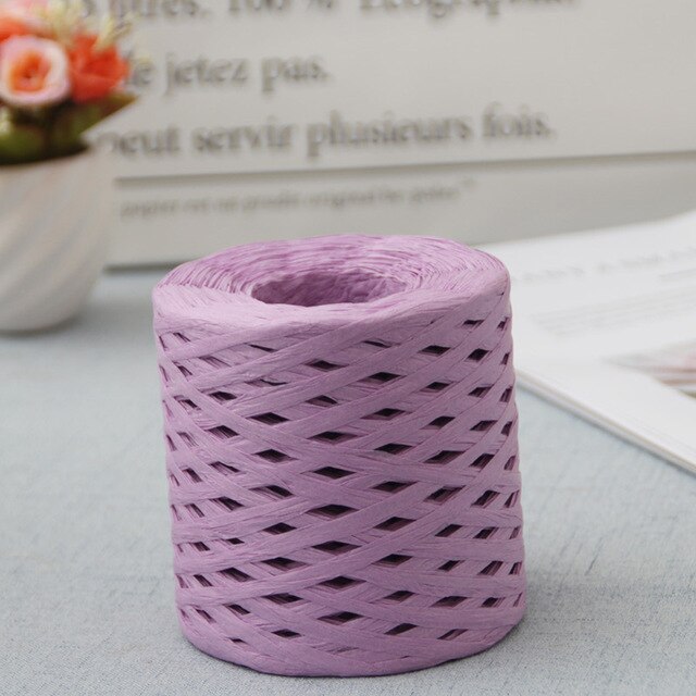 1 stücke 200m/rolle Bast Papier Bänder Verpackung Schnur Seil Für Kasten Verpackung Diy Handwerk Dekorationen: hell Violett