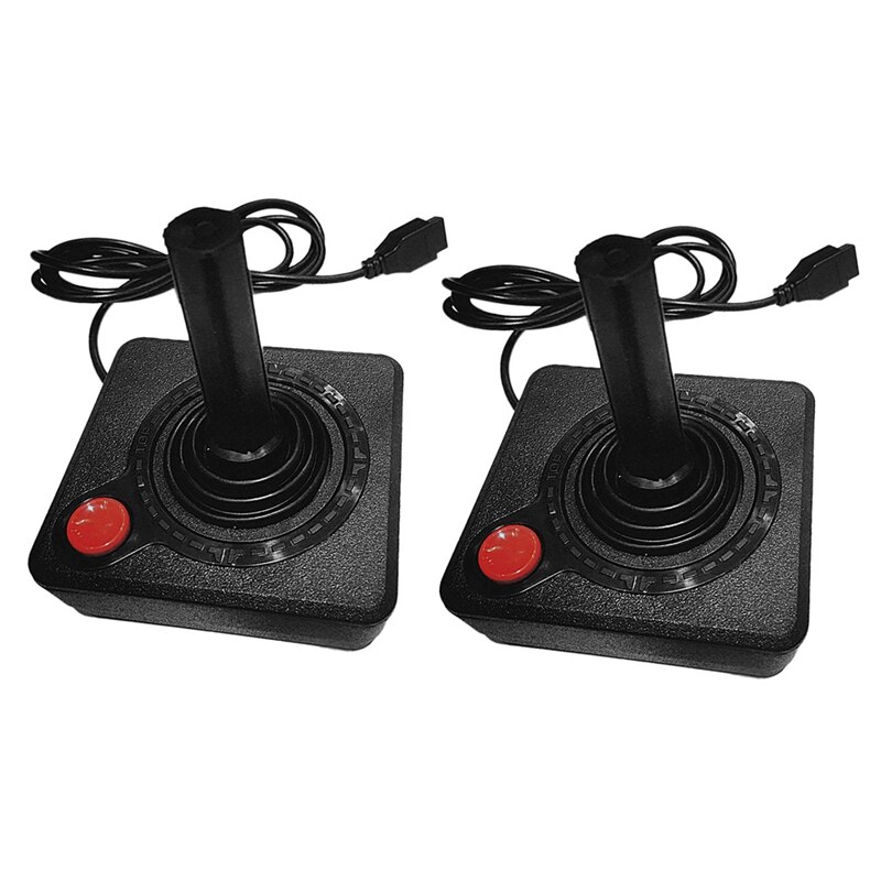 Manette de jeu pour Atari 2600, 2 joysticks de jeu rétro avec levier à 4 voies et bouton à Action unique: Default Title