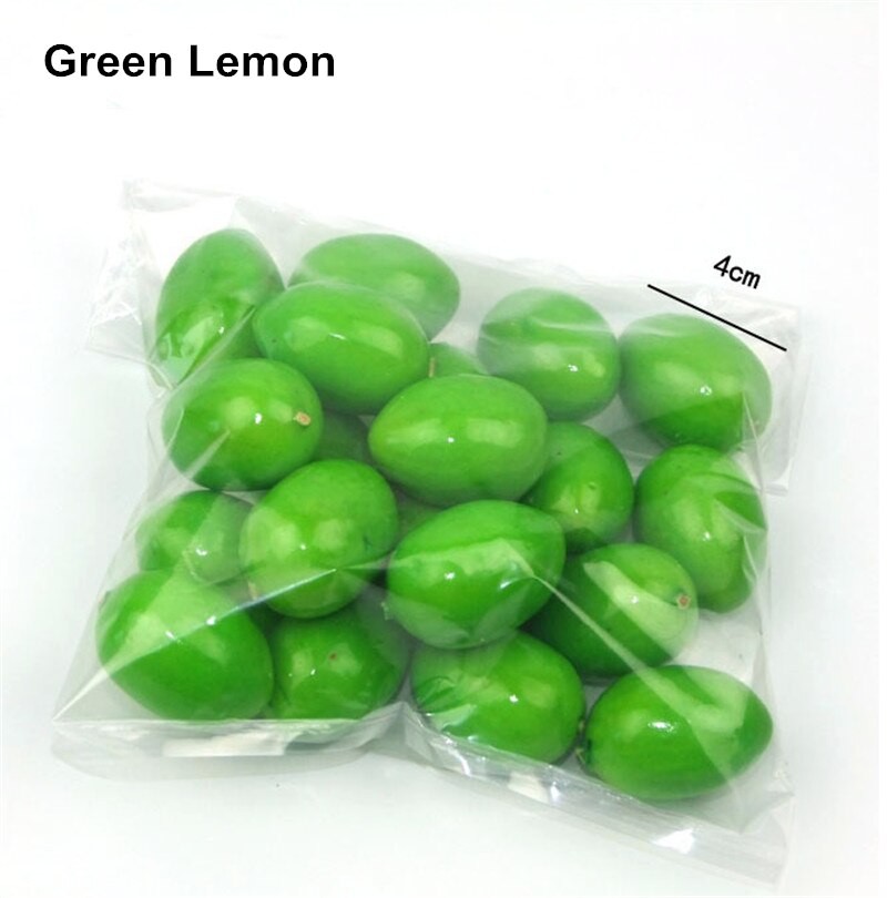 20 Pcs/Lot Artificial Fruits Vegetables Mini Foam Simulation Fruit Home Table Decoration Photo Props: lime