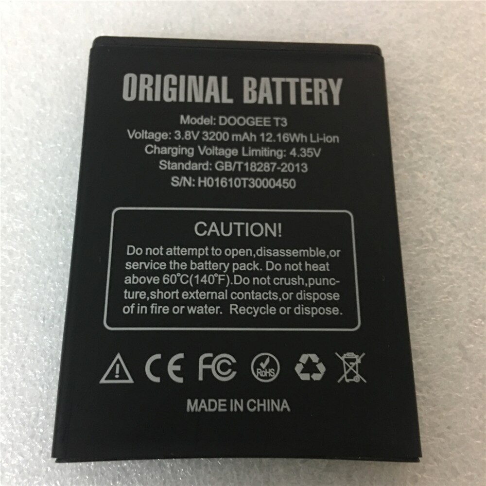 Doogee T3 Battery Large Capacity 3200mAh 100% Original Replacement accessory accumulators For Doogee T3 Cell Phone