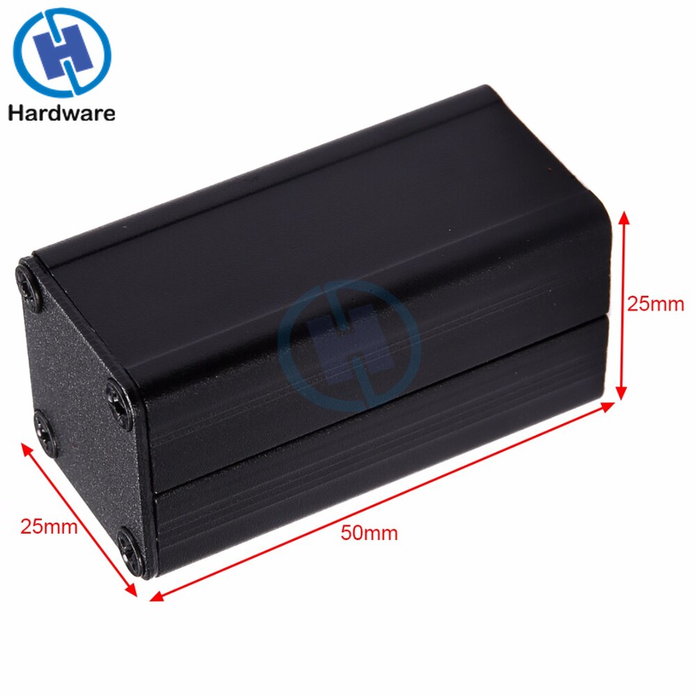 Black Aluminum Enclosure Case DIY Extruded Electronic Project Box 50x25x25mm For Power Supply Units
