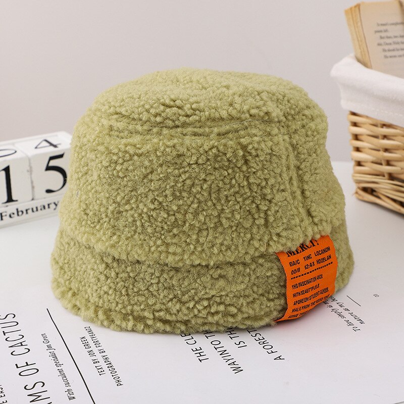 Barnas vinterdukmerke til å holde varmen servantlokk japansk brev lam ullbøttehatt låve vinter smålåve takrenne jenter hattemaker: Grønn