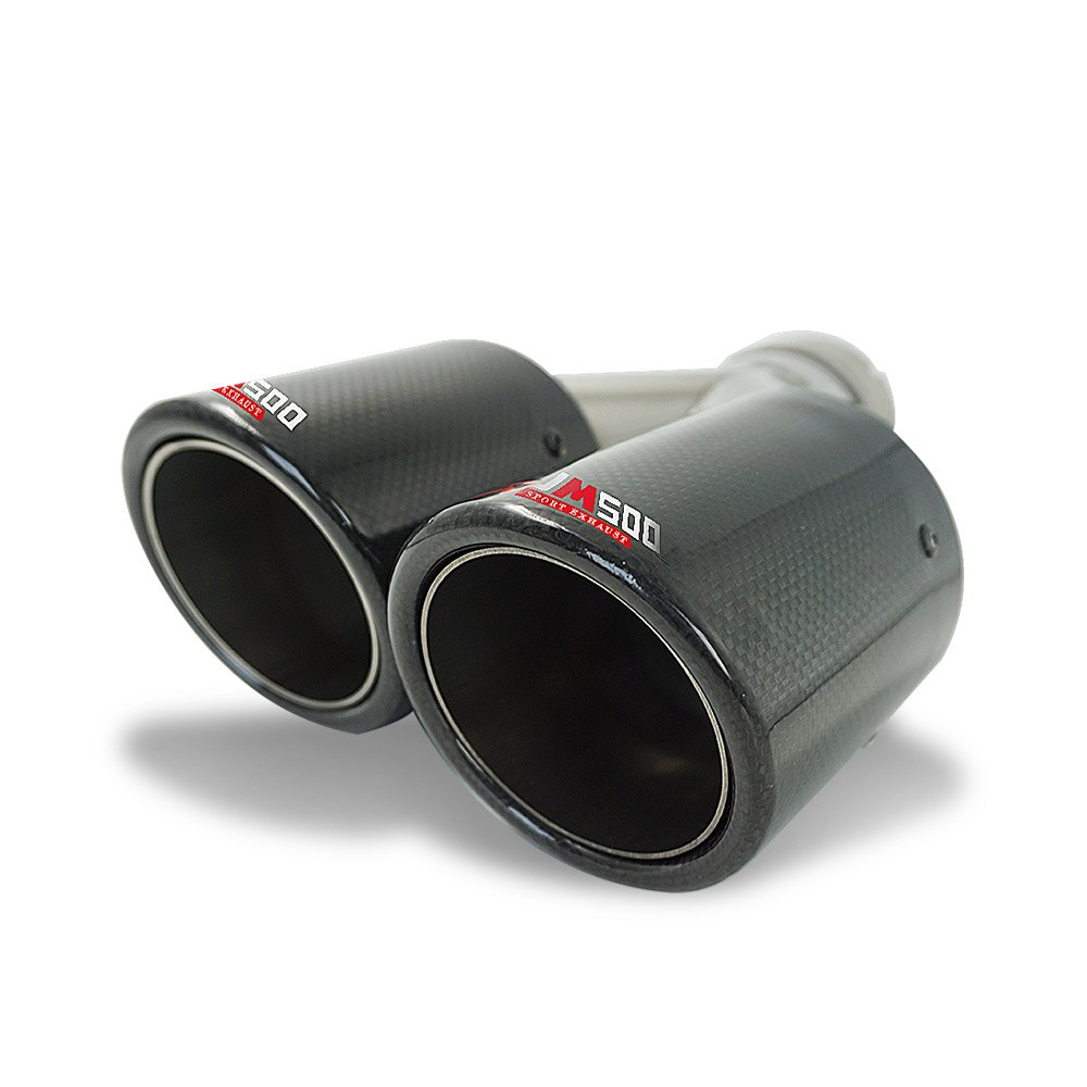 SUMSOO 1 Stück Echtes Y bilden Auto Auspuffrohr Änderung mit Doppel Auslauf Kohlenstoff Faser Schalldämpfer Rohr Spitze