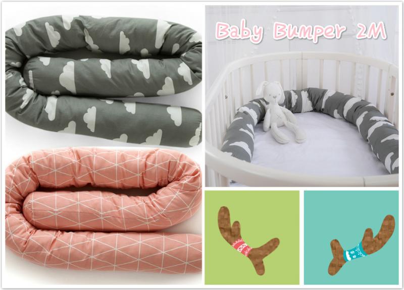 Coussin de pare-choc pour bébé 2M, coussin de protection pour bébé, berceau d'impression, autour du lit, barrière de sécurité