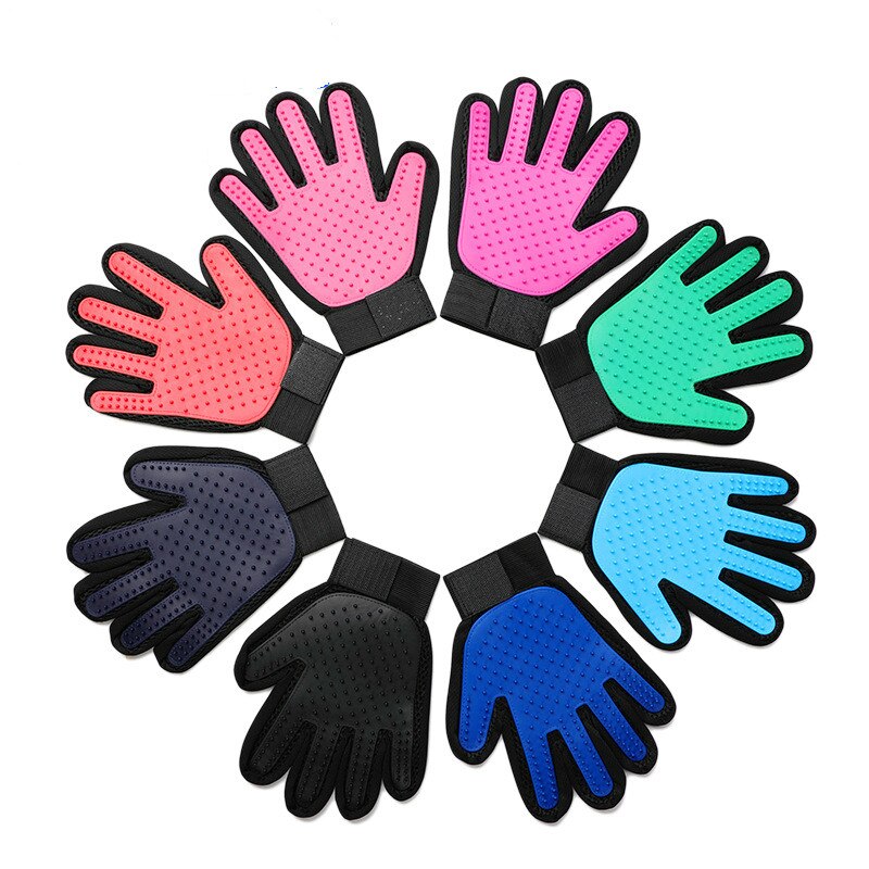 Guante para acicalamiento de gatos, guante para quitar el pelo, cepillo de masaje, guante para cepillar mascotas, para acicalamiento de perros y gatos, accesorios para mascotas y animales