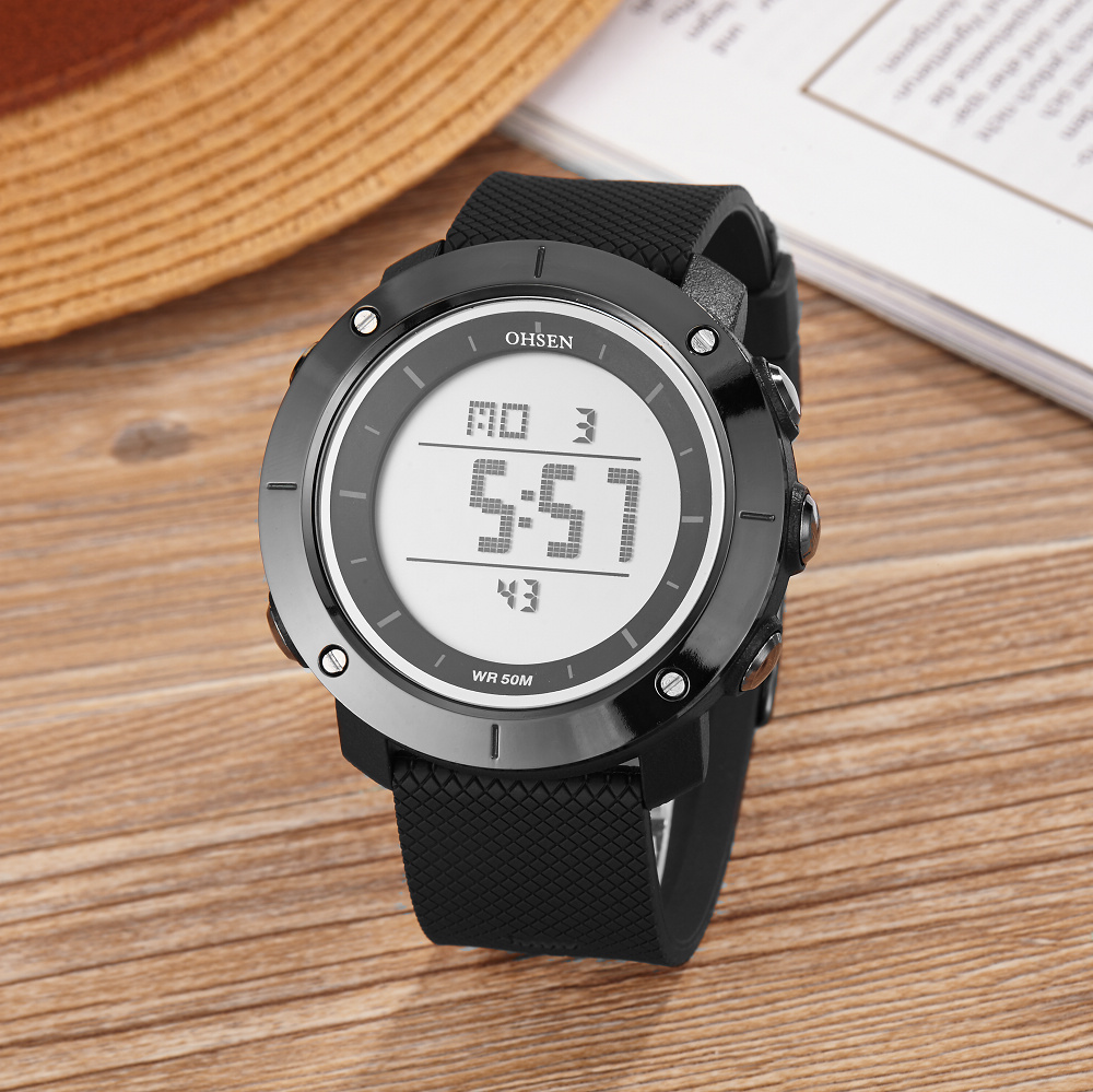 NEUE OHSEN Mann Männlichen Orologio Uomo Digitale Uhren Wasser Stoßfest Herren Sport Armbanduhren Silikon Band