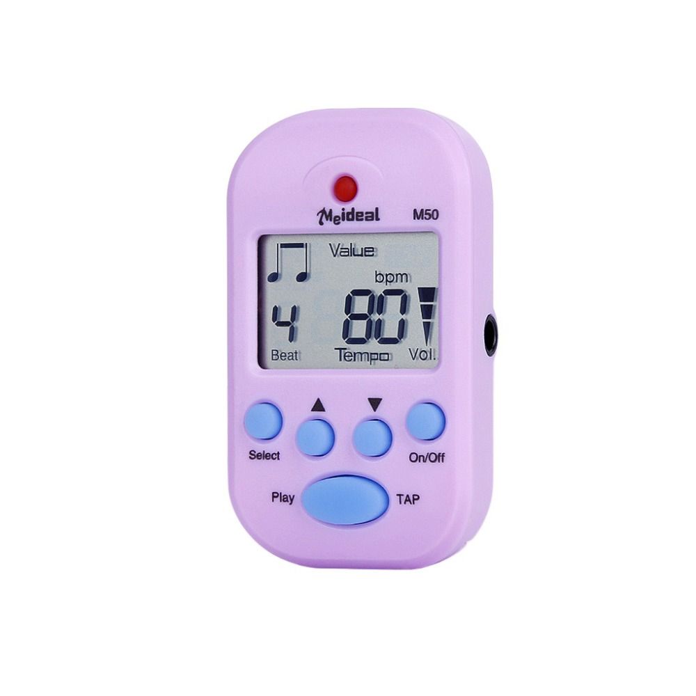 Lcd mini metronom dobbeltkanals clip-on lomme metronom praktisk plast digital beat tempo metronom guitar: Grøn