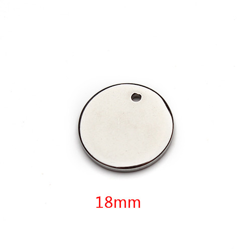 Pendentifs vierges pour colliers, 20 pièces, 6, 8, 10, 20, 25mm, pendentifs en acier inoxydable pendentifs étiquettes de chien, fabrication bijoux à bricoler soi-même: 18mm