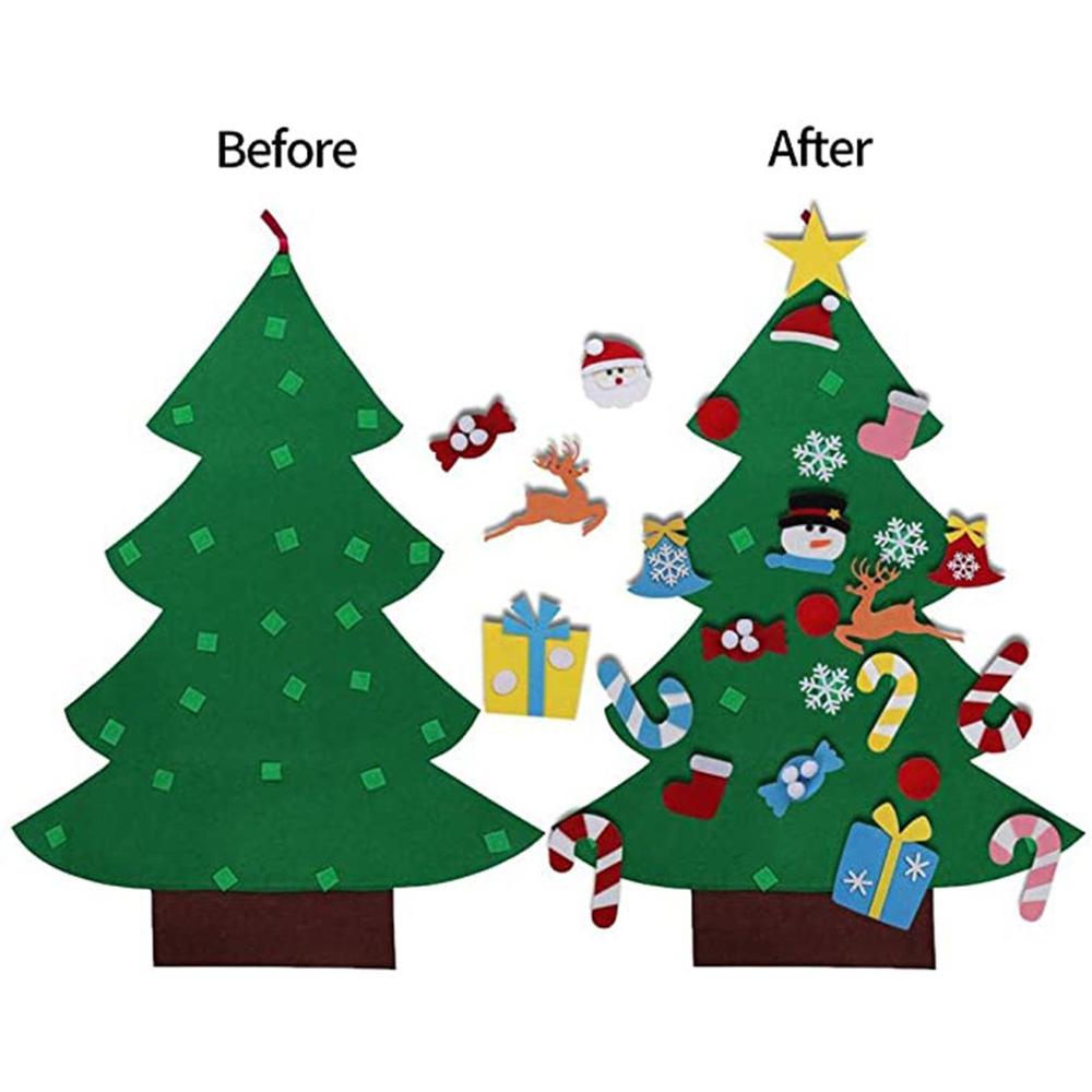 Felt Christmas Tree Calendar Christmas Countdown Calendar Pendant Decoration Children Diy Christmas Tree