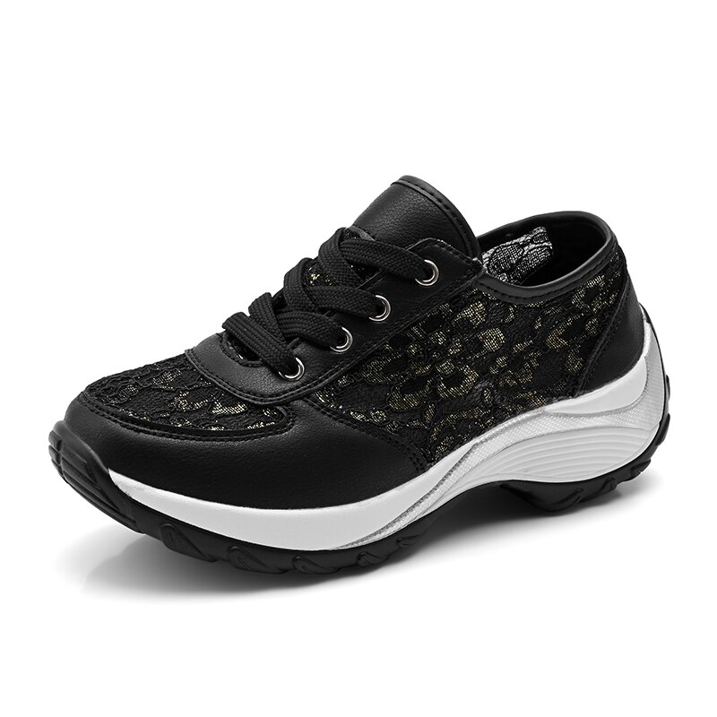 Women Toning Shoes Sport Outdoor Ladies Body Shaping Walking Sneakers Black Beige Women Wedge Sneakers Breathable Fitness Swing