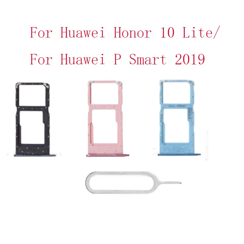 Vervanging Voor Huawei P Smart / Honor 10 Lite Sim Card Tray Slot Adapter Vervangende Onderdelen POT-LX3 POT-LX1 POT-LX2J