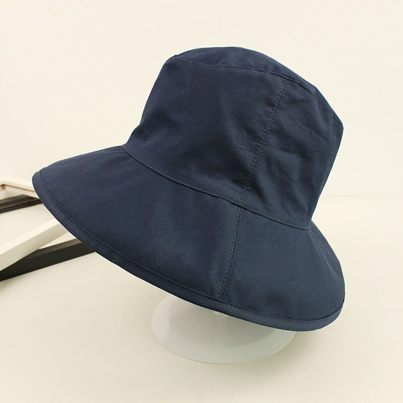 South Korea Traval Wild Hat Female Spring Summer Large Brim Sun Visor Collapsible Bucket Hat UV Cotton Foldable Fishmen Hat