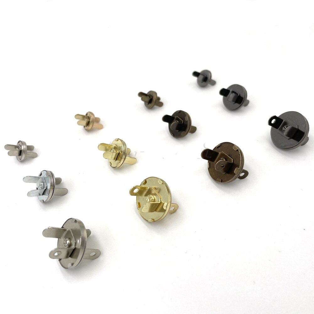 Juego de 10 botones magnéticos finos de 10mm, 14mm y 18mm, bolsas con imán, hebilla de adsorción automática, botones de Metal, broches, botones de billetera