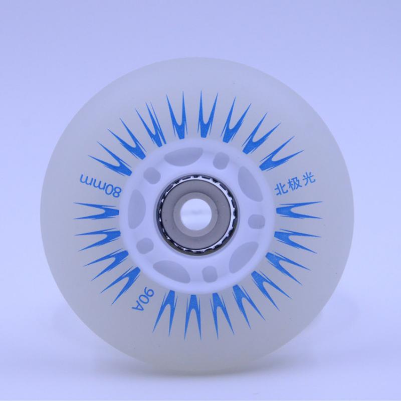 Skating Flash Roller Wheels LED Sliding Skate Wheels 80mm Inline skating flashing wheel Rollerblade Replacement XNC: Blue