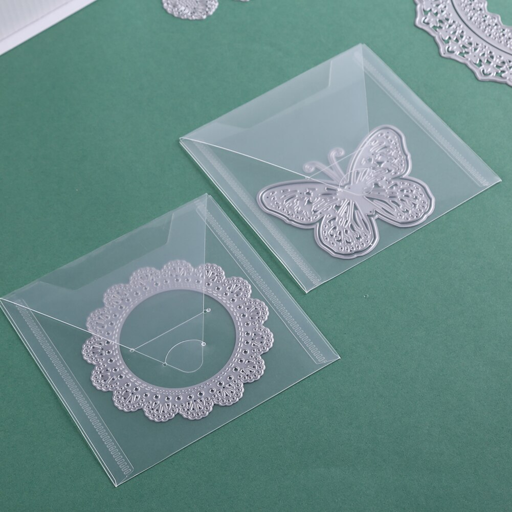 10Stck Schneiden Stirbt Briefmarken Organizer Taschen Klar Umschläge Scrapbooking Schablone Organisatoren Dekorative DIY Schimmel Lagerung Spielereien
