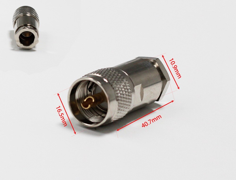 1 pc Novo UHF Plugue Macho Conector Conversor Com Para RG8, RG213, LMR400 Nickelplated Reta Atacado