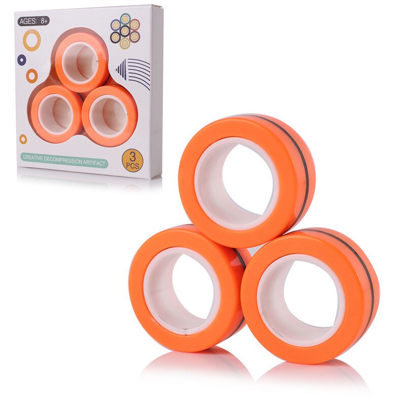 3 teile/satz Magnetische Ringe Angst betonen Linderung Fokus Magnetische Armbinde Ring Magie Entpacken Spielzeug Dekompression Spielzeug für Autismus ADHS