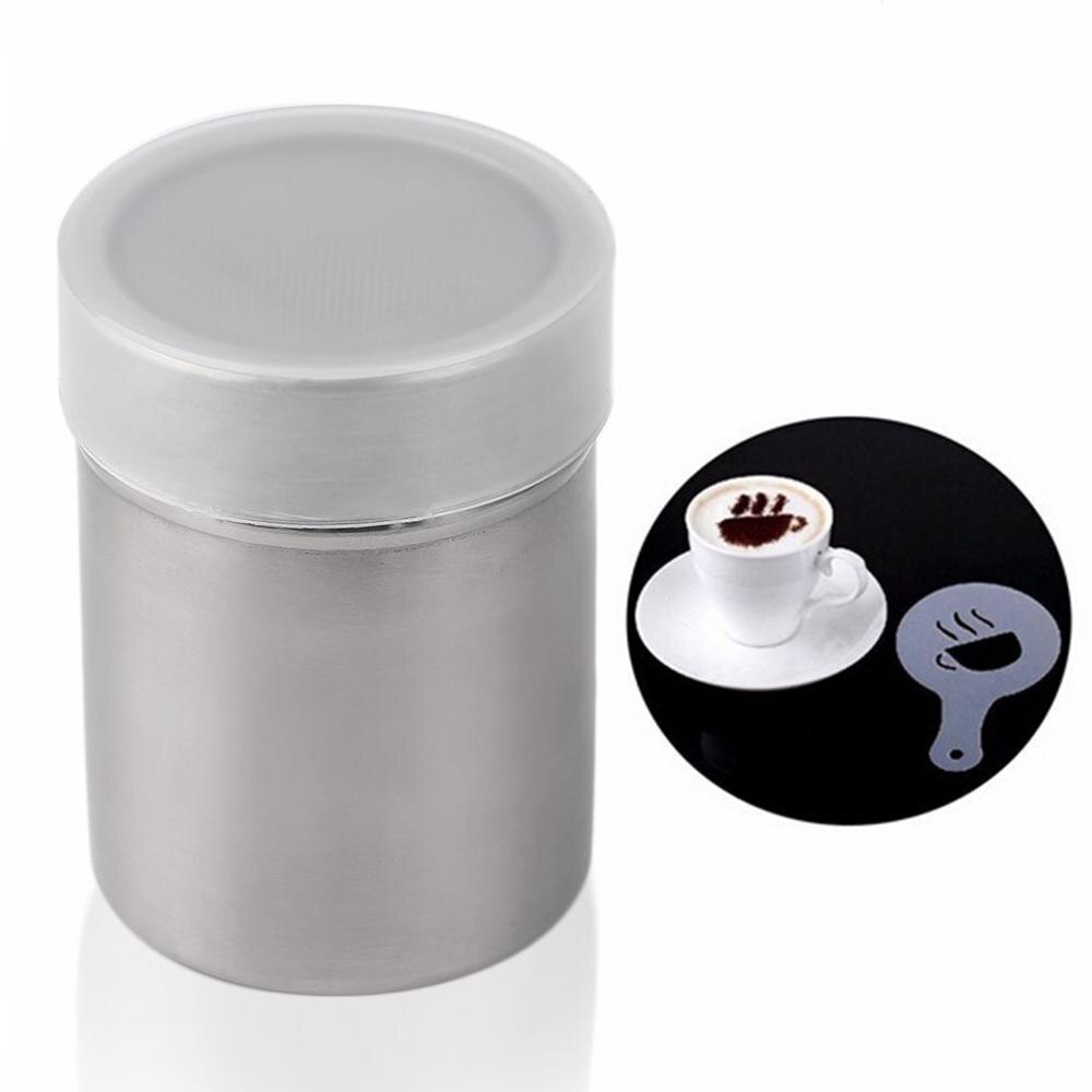12 Stuks Rvs Chocolade Shaker Cacao Meel Koffie Zifter Koffie Stencils Template Strooit Pad Duster Spray