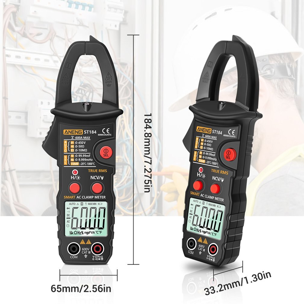 Smart Digitale Stroomtang ST184 Zonder Batterij Digitale Multimeter Stroomtang Professionele Meten Tester