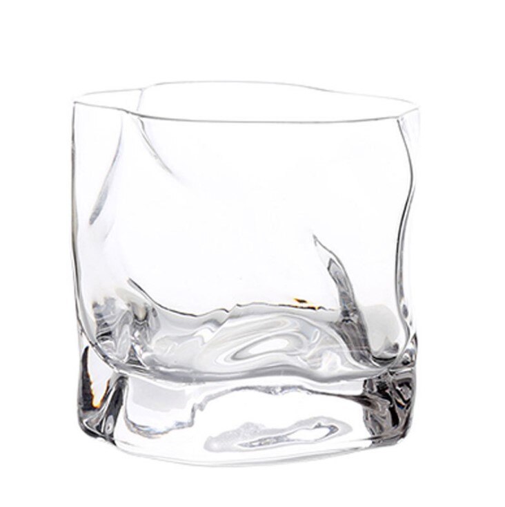 350ml uregelmessige blyfrie glass whiskyglass varmebestandige husholdnings fargerike gullkant glass kopp spritglass vinutstyr: 1