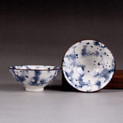 1 stks WIZAMONY 50 ML Handgeschilderde Theekopje Thee Set Blauw en Wit Chinese Celadon Porselein: Paars