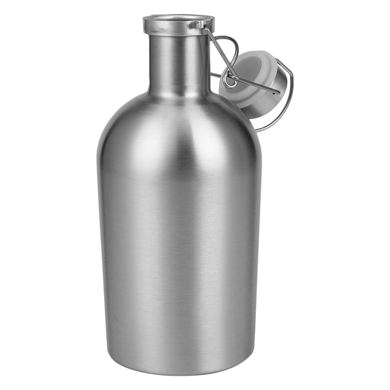 2L Stainless Steel Homebrew Beer Growler Secure Swing Top Lid Big Capacity Beer Bottles For Outdoor