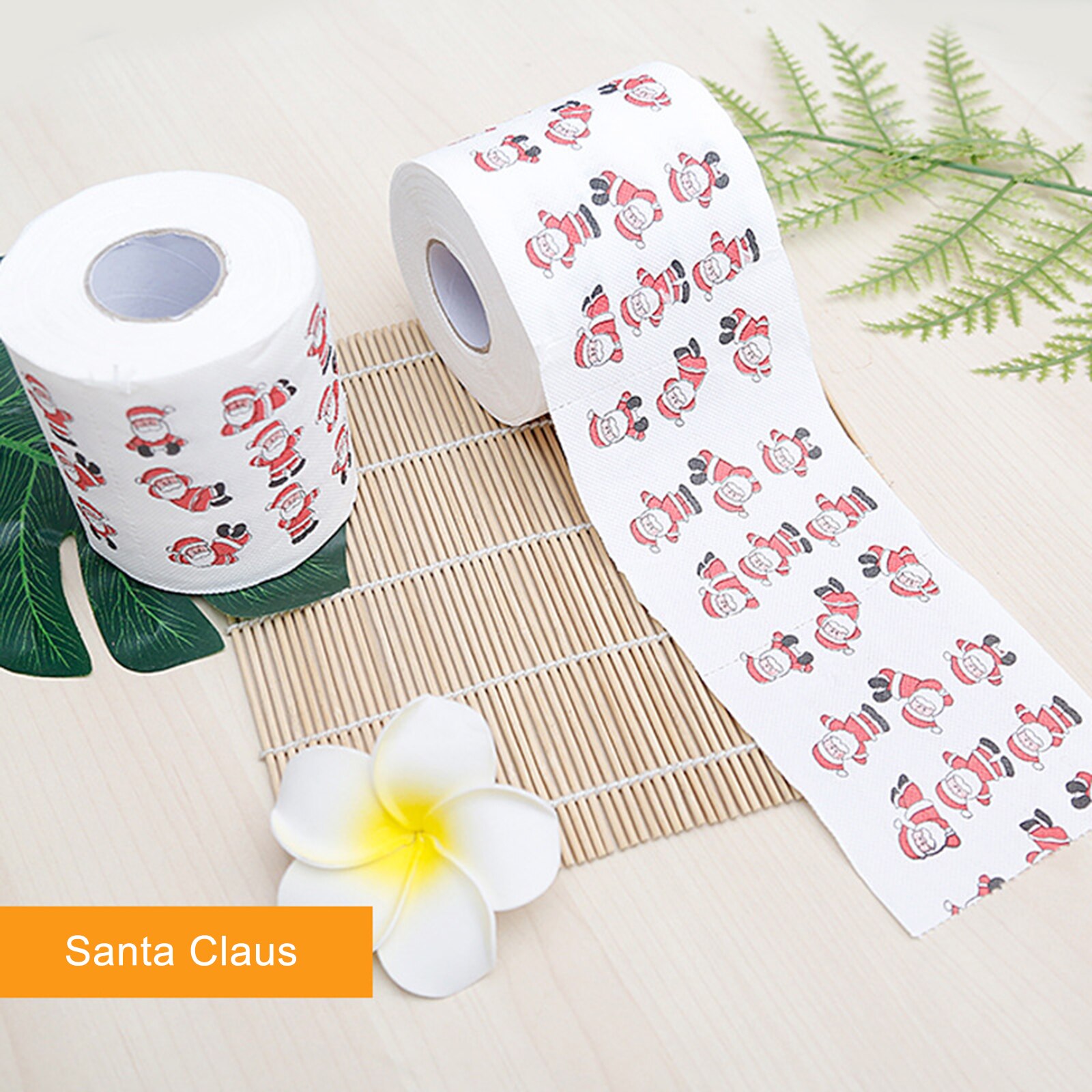 Kerst Print Wc Papier Cartoon Kerstman Boom Web Bad Thuis Leveringen Afdrukken Geen Irritatie Decoratie Kleurrijke Gedrukt: White Santa Claus