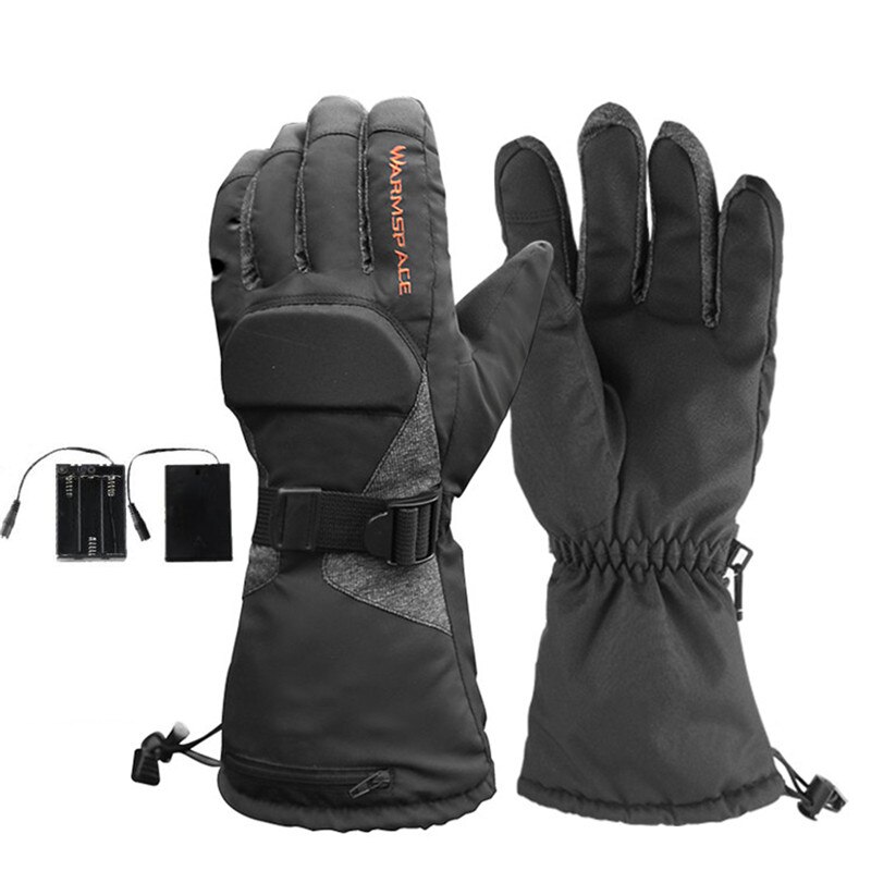 Smart Electric Heating Gloves,3M Waterproof 6xAA Battery Self Heated 5-Fingers/Hand Back,3 gear Warm 6H Touch Screen Ski Gloves: Default Title