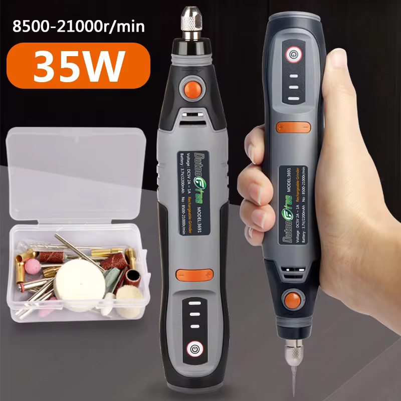 Herramienta rotativa inalámbrica USB de 35W Dremel DIY Mini taladro pluma de grabado eléctrico 3 velocidades Mini juego de taladro inalámbrico 8500r-21000r/min