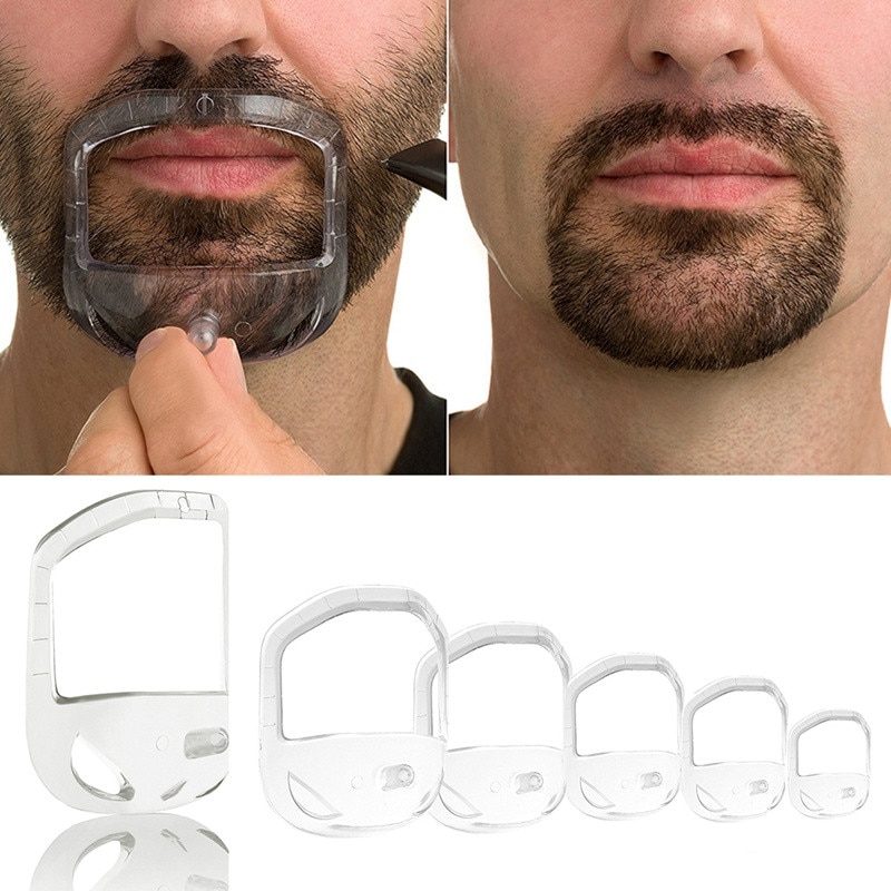 Kit barbe 5 pièces hommes outil modèle Guide moustache barbe barbiche rasage barbe brosse Shaper Style hommes blaireau
